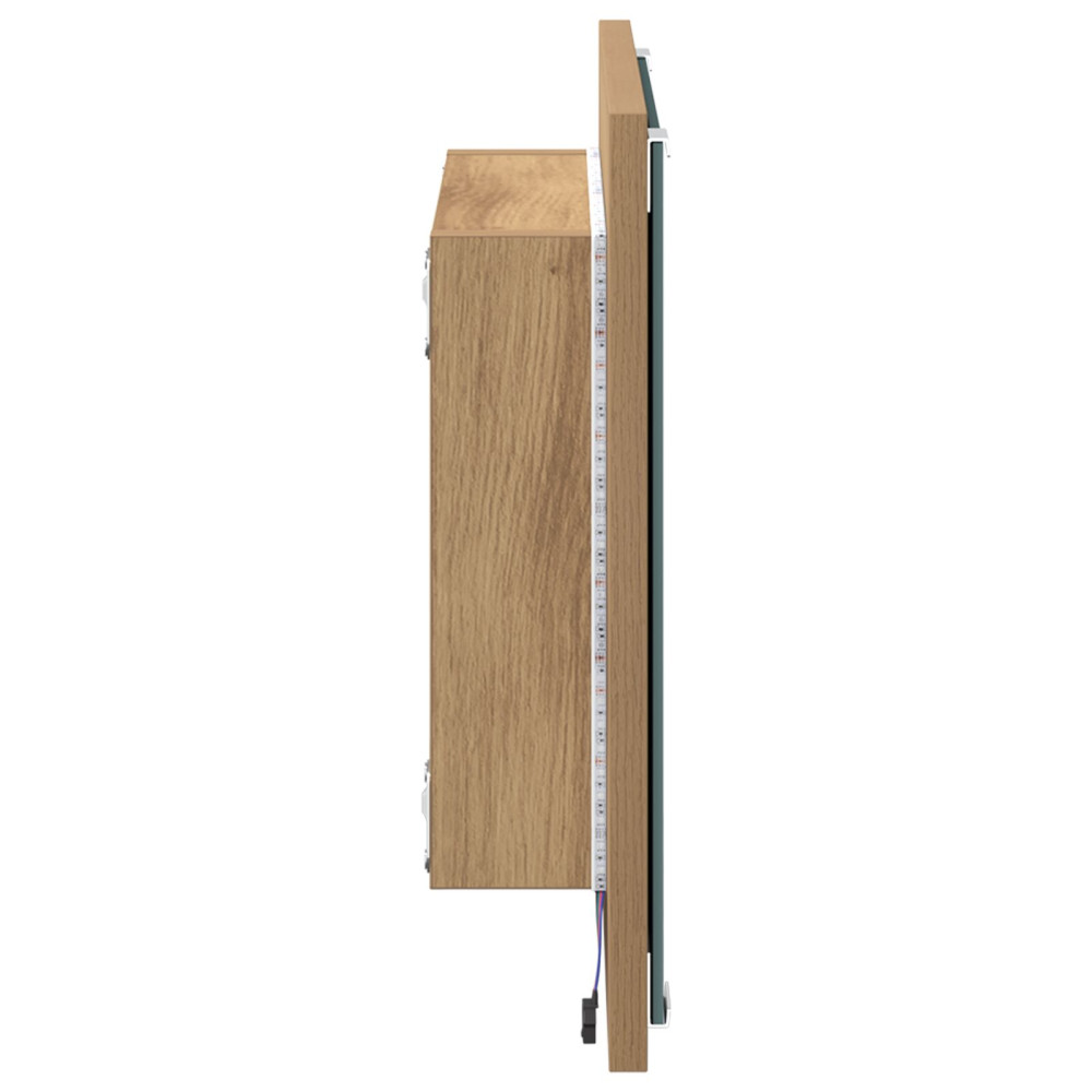 Produktbild för LED Badrumsspegel Artisan Ek 40 x 37 x 8.5 cm Konstruerat trä