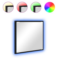Produktbild för LED Badrumsspegel Svart Ek 40 x 37 x 8.5 cm Konstruerat trä