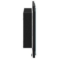 Produktbild för LED Badrumsspegel Svart Ek 40 x 37 x 8.5 cm Konstruerat trä