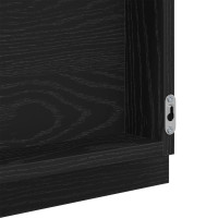 Produktbild för Spegel Väggmonterad Svart Ek 90 x 8,5 x 37 cm Konstruerat trä