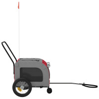 Produktbild för Cykelkärra för husdjur med lagring Röd och grå 125 x 53 x 54 cm