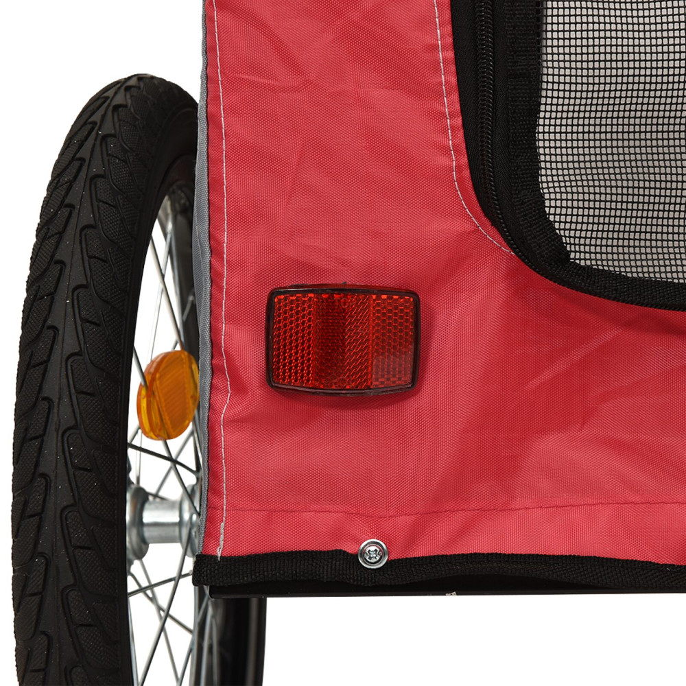Produktbild för Cykelkärra för husdjur med lagring Röd och grå 125 x 53 x 54 cm