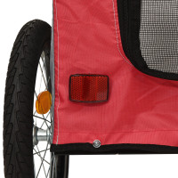 Produktbild för Cykelkärra för husdjur med lagring Röd och grå 125 x 53 x 54 cm