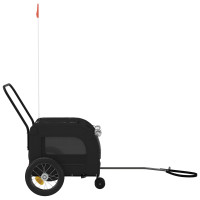 Produktbild för Cykelkärra för husdjur med lagring Svart 125 x 53 x 54 cm