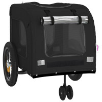 Produktbild för Cykelkärra för husdjur med lagring Svart 125 x 53 x 54 cm