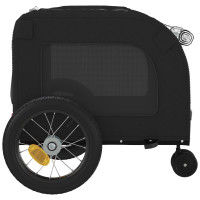 Produktbild för Cykelkärra för husdjur med lagring Svart 125 x 53 x 54 cm