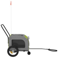 Produktbild för Cykelkärra för husdjur Grön och grå 125 x 53 x 54 cm