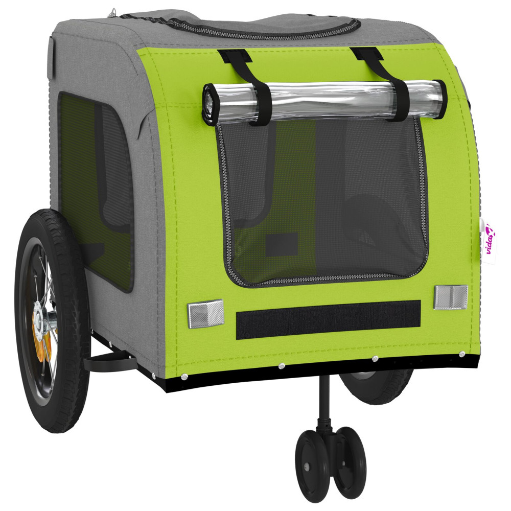 Produktbild för Cykelkärra för husdjur Grön och grå 125 x 53 x 54 cm