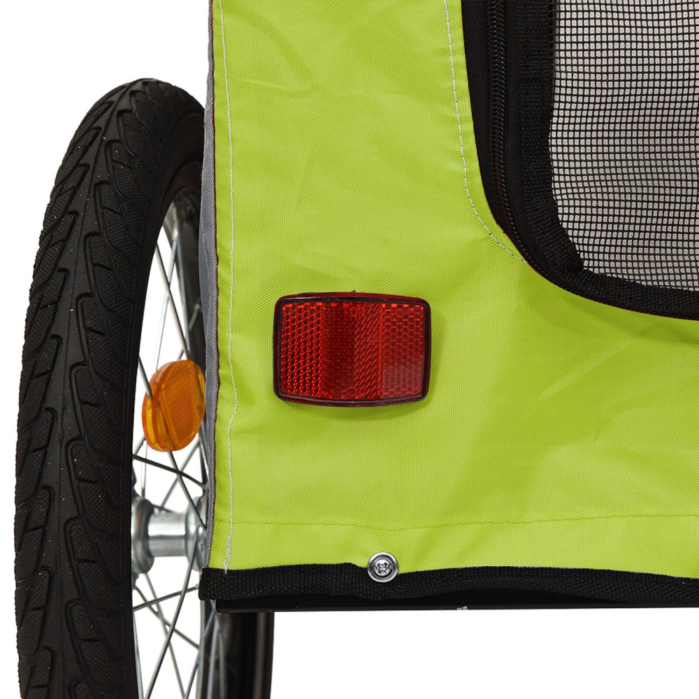 Produktbild för Cykelkärra för husdjur Grön och grå 125 x 53 x 54 cm