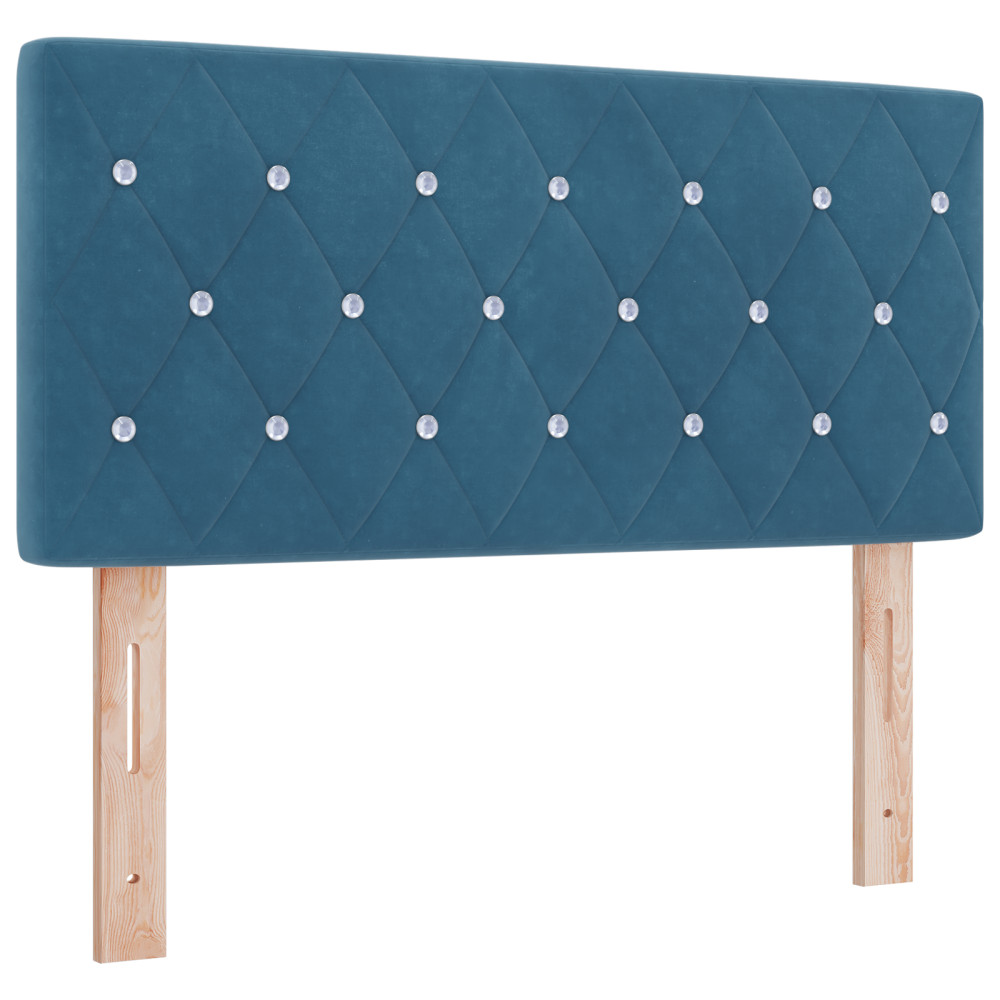 Produktbild för Bäddfjäder med madrass Mörkblå 100 x 200 cm Sammet