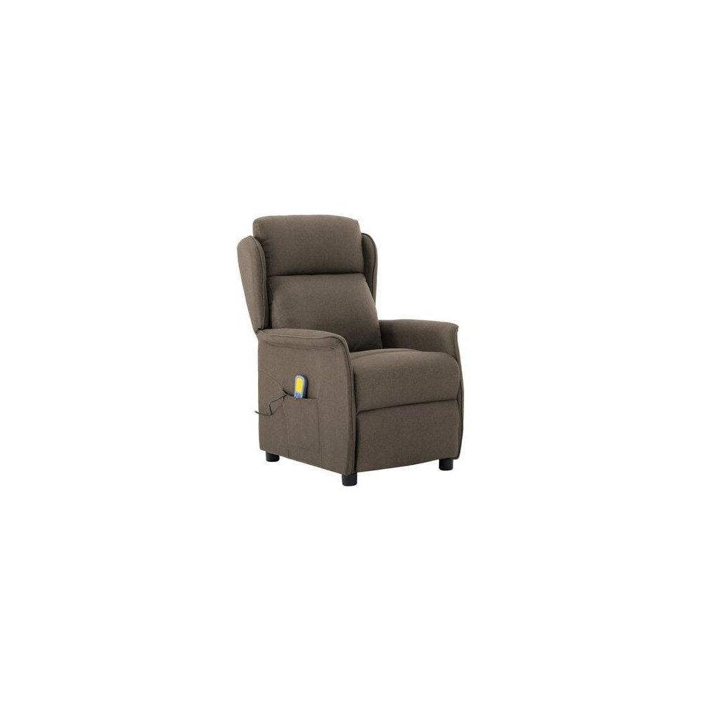 Produktbild för Massagefåtölj med kudde Taupe 93.5 x 67.5 x 101.5 cm tyg