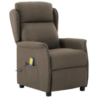 Produktbild för Massagefåtölj med kudde Taupe 93.5 x 67.5 x 101.5 cm tyg