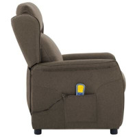 Produktbild för Massagefåtölj med kudde Taupe 93.5 x 67.5 x 101.5 cm tyg