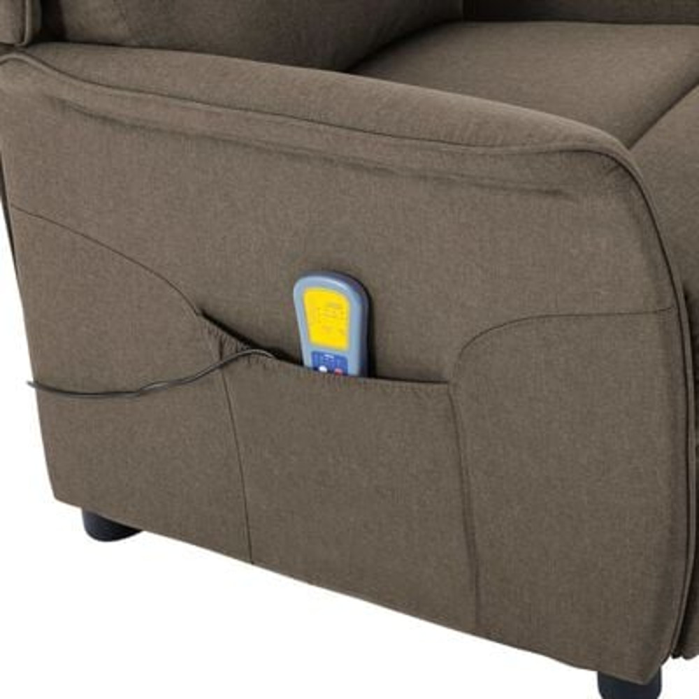 Produktbild för Massagefåtölj med kudde Taupe 93.5 x 67.5 x 101.5 cm tyg