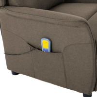 Produktbild för Massagefåtölj med kudde Taupe 93.5 x 67.5 x 101.5 cm tyg