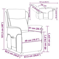 Produktbild för Massagefåtölj med kudde Taupe 93.5 x 67.5 x 101.5 cm tyg