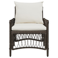 Produktbild för Trädgård Stol med kudde Brun 73 x 61 x 77 cm konstrotting