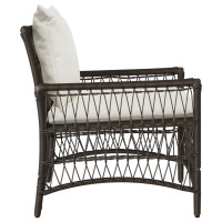 Produktbild för Trädgård Stol med kudde Brun 73 x 61 x 77 cm konstrotting