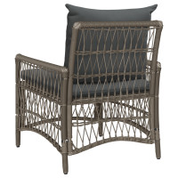 Produktbild för Trädgård Stol med kudde Grå 73 x 61 x 77 cm konstrotting