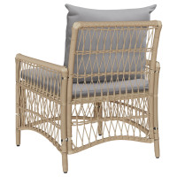 Produktbild för Trädgård Stol med kudde Beige 73 x 61 x 77 cm konstrotting