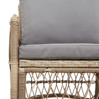Produktbild för Trädgård Stol med kudde Beige 73 x 61 x 77 cm konstrotting