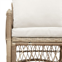 Produktbild för Trädgård Stol med kudde Beige 73 x 61 x 77 cm konstrotting