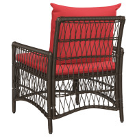 Produktbild för Trädgård Stol med kudde Brun 73 x 61 x 77 cm konstrotting