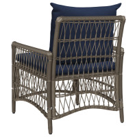 Produktbild för Trädgård Stol med kudde Grå 73 x 61 x 77 cm konstrotting