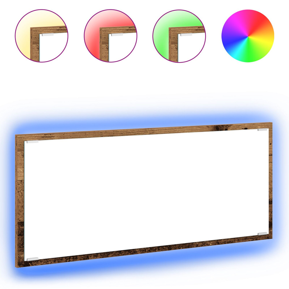 Produktbild för Spegel med spegel Gammalt trä 90 x 8,5 x 37 cm Konstruerat trä