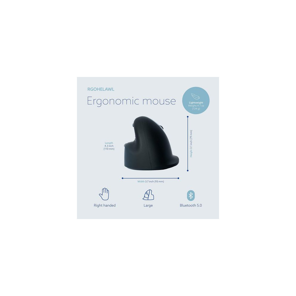 Produktbild för Mus Ergonomisk R-GO Large Höger Trådlös