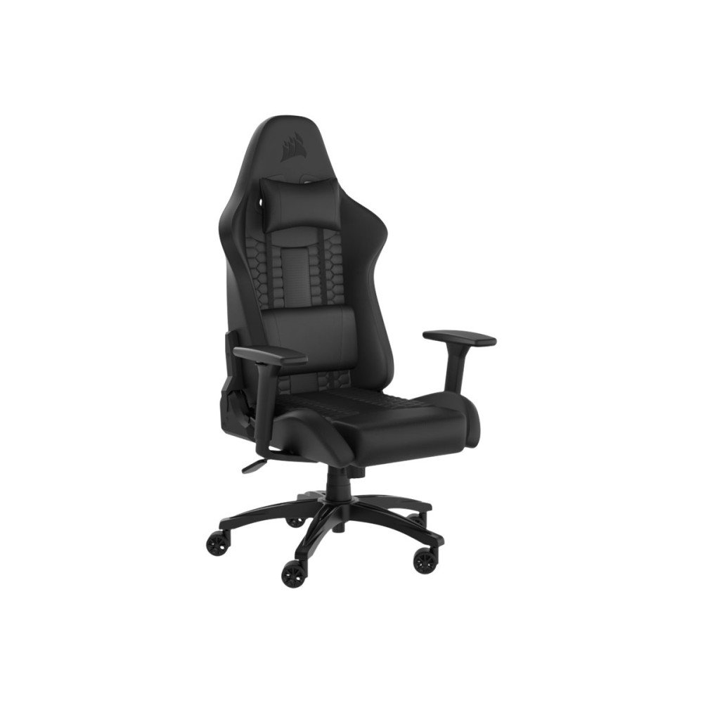Produktbild för CORSAIR TC100 RELAXED - spelstol - nylon, lyxig läderimitation - svart