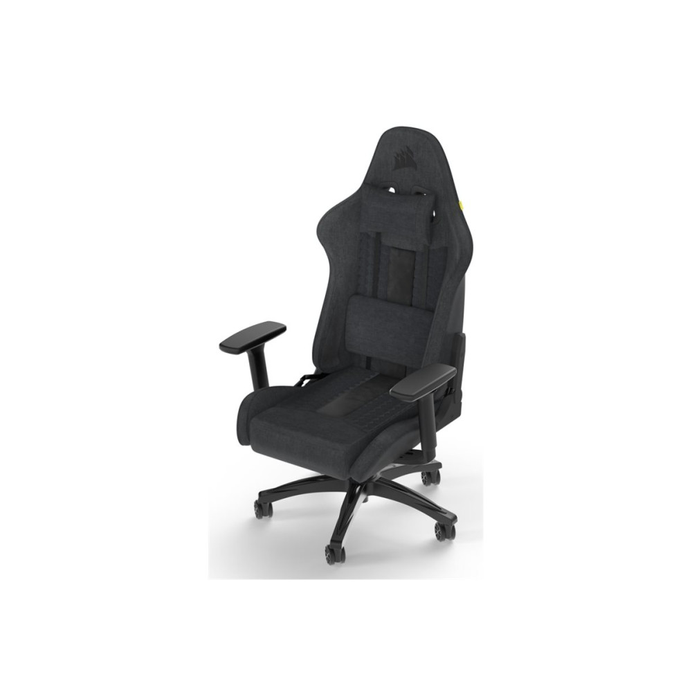 Produktbild för CORSAIR TC100 RELAXED - spelstol - nylon, stålram, mjukt tyg - svart/grå