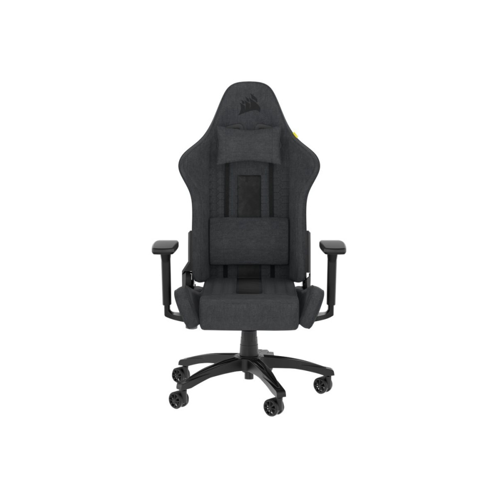 Produktbild för CORSAIR TC100 RELAXED - spelstol - nylon, stålram, mjukt tyg - svart/grå