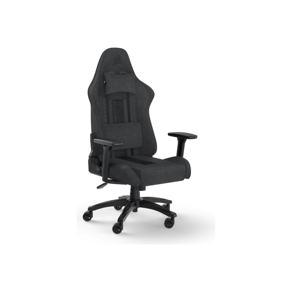 Produktbild för CORSAIR TC100 RELAXED - spelstol - nylon, stålram, mjukt tyg - svart/grå