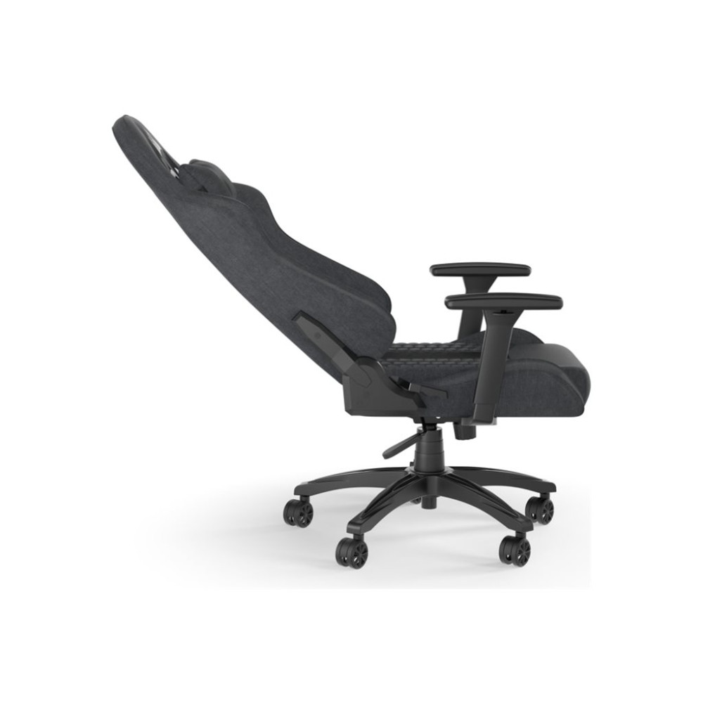 Produktbild för CORSAIR TC100 RELAXED - spelstol - nylon, stålram, mjukt tyg - svart/grå