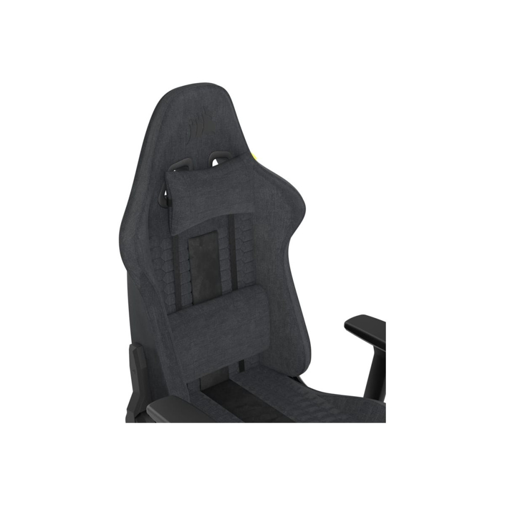 Produktbild för CORSAIR TC100 RELAXED - spelstol - nylon, stålram, mjukt tyg - svart/grå
