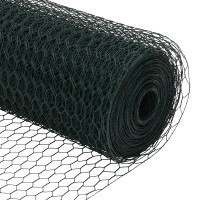 Produktbild för Utomhus hexagonal stängsel med stolpe 10 x 0,6 m Grön Mesh