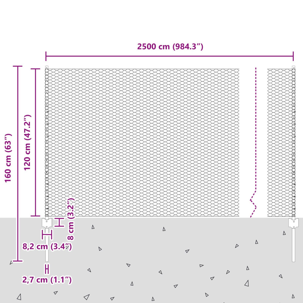 Produktbild för Svetsat trådstängsel 25 x 1,2 m (B x H) PVC-belagda stål Grå