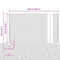 Produktbild för Svetsat trådstängsel 25 x 1,2 m (B x H) PVC-belagda stål Grå