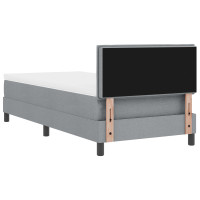Produktbild för Bäddfjäder med huvudgavel Ljusgrå 90 x 190 cm tyg
