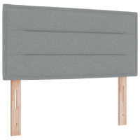 Produktbild för Bäddfjäder med huvudgavel Ljusgrå 90 x 190 cm tyg