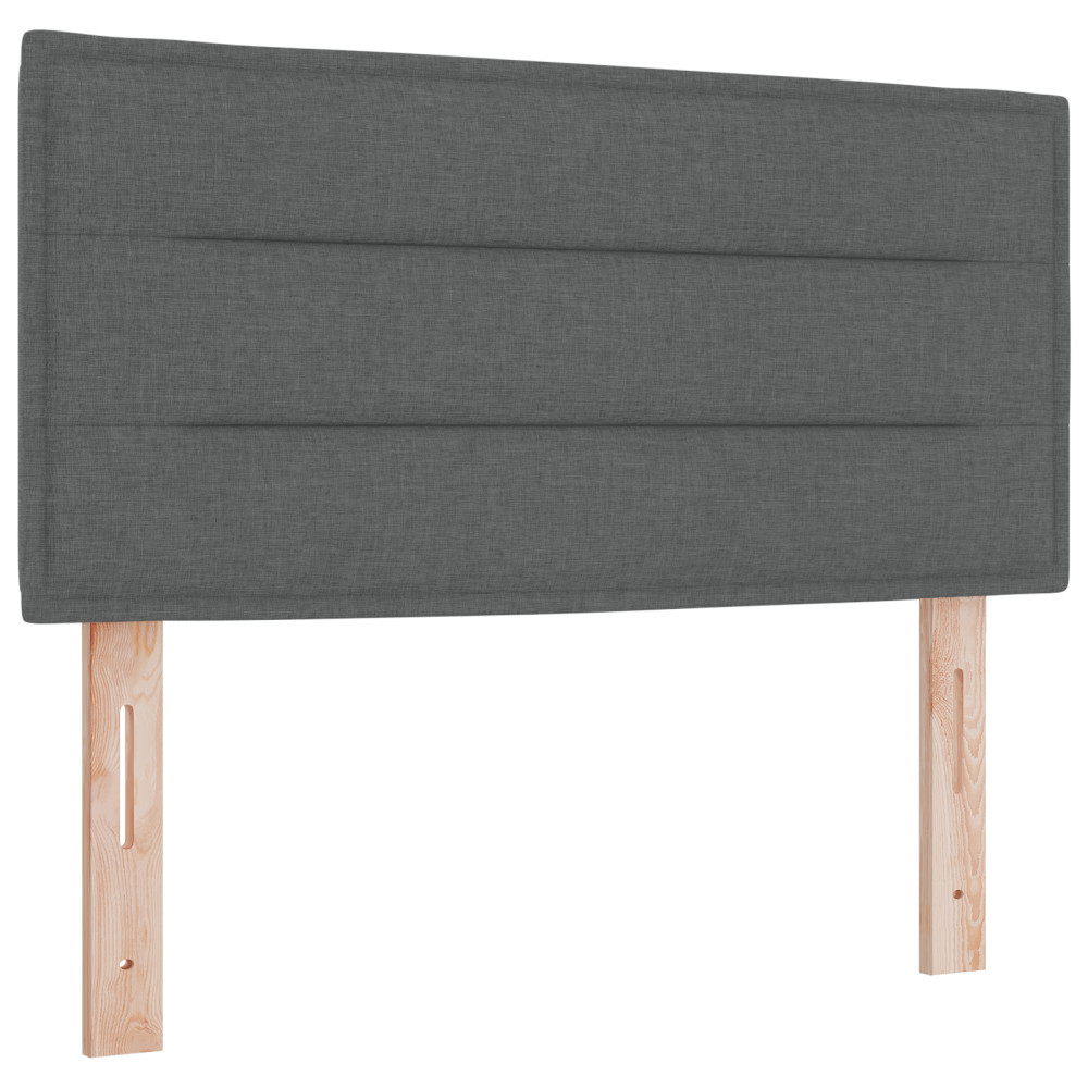 Produktbild för Bäddfjäder med kudde med huvudgavel Mörkgrå 80 x 200 cm tyg
