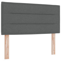 Produktbild för Bäddfjäder med kudde med huvudgavel Mörkgrå 80 x 200 cm tyg