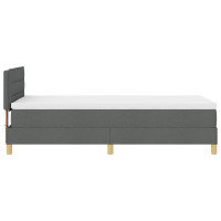 Produktbild för Bäddfjäder med kudde med huvudgavel Mörkgrå 80 x 200 cm tyg