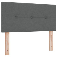 Produktbild för Bäddfjäder med kudde med huvudgavel Mörkgrå 80 x 200 cm tyg