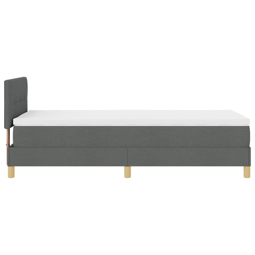 Produktbild för Bäddfjäder med kudde med huvudgavel Mörkgrå 80 x 200 cm tyg