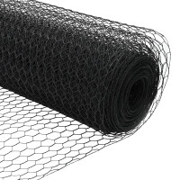 Produktbild för Utomhus sexkantig stängsel markfäste 25 x 1,2 m Grå Mesh