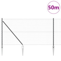 Produktbild för Utomhus hexagonal stängsel med stolpe 50 x 1 m PVC-belagda stål