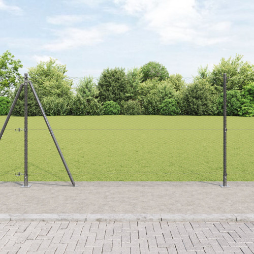 vidaXL Svetsat Stålstaket med Betongbas 25 x 1,2 m (B x H)