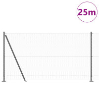Produktbild för Svetsat Stålstaket med Betongbas 25 x 1,2 m (B x H)